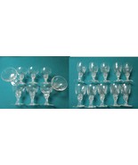 CRYSTAL GLASS SHERBET AND CORDIAL GLASSES THUMB PRINT CLASSY PICK A SET  - $1,516.13 MXN