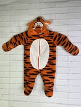 Disney Baby Winnie The Pooh Tigger Fleece One Piece Zip Hooded Outfit 0-3 Months - £8.29 GBP