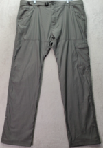 prAna Pants Men 40 Gray Stretch Zion Pocket Flat Front Slim Fit Tapered Leg Logo - £32.79 GBP
