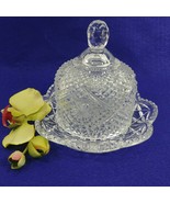 Avon Glass Butter Cheese Tray w/ Dome Cloche Bottom Marked - £26.03 GBP