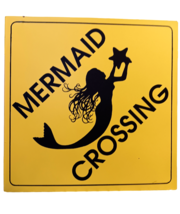 Mermaid Crossing Sign Mermaid Wall Decor For Home or Yard 12x12 Metal Sign - £10.16 GBP