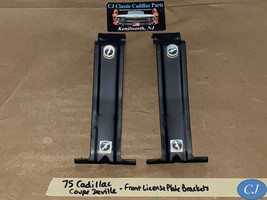 Oem 75 Cadillac Deville Front Bumper License Plate Mounting Brackets - Pair - $143.54