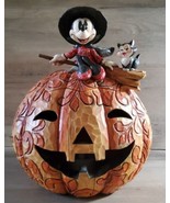 Jim Shore Disney Minnie Mouse &amp; Figaro A Spellbinding Halloween Pumpkin ... - £167.39 GBP