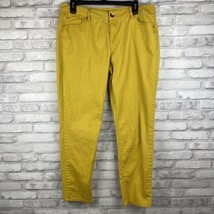 APT. 9 Modern Fit Womens Skinny Leg Pants Size Stretch Yellow Chino Size 12R - £16.14 GBP