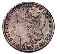 1887-S $1 Silver Morgan Dollar in Choice BU Condition, Toned on Both Sides - £155.95 GBP