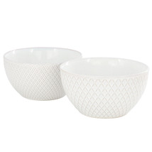 Gibson Elite Earlhart 2 Piece 6 Inch Ribbed Stoneware Cereal Bowl Set in... - $46.57