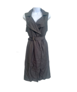 Mustard Seed NWT Grey Pinstripe Sleeveless Belted Trenchcoat Duster Sz S - £25.84 GBP