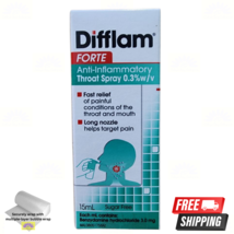 1 X Difflam Forte 15ml Anti-inflammatary Plaie Gorge Bouche Ulcères Spray - £20.94 GBP