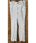 NYDJ  White Trouser  W/ Lift Tuck Wide Legs Linen Blend Size 4 dotted st... - £18.87 GBP