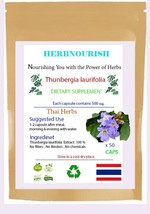 Thunbergia laurifolia capsule Thai Natural Herbs  &quot;Detoxify&quot; 50X500 mg - $149.61 MXN