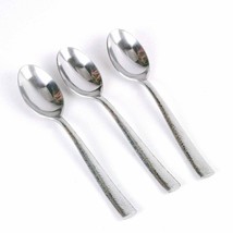 Hampton Silversmiths Marguerite Hammered Serving Soup Spoons Stainless S... - £19.46 GBP