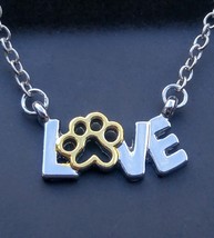  Love Paw Print Two Tone Necklace - $18.00