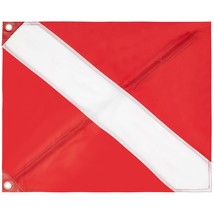 Safety Dive Flag With Support Pole, L X W: 24 In X 20 In High-Visibility... - £22.19 GBP