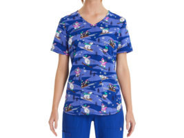 Scrubstar Women&#39;s Winter Chillin Scrub Top, Multicolor Size 2XL - $26.98
