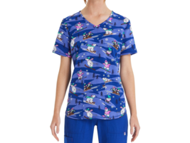 Scrubstar Women&#39;s Winter Chillin Scrub Top, Multicolor Size 2XL - £21.19 GBP