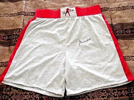 MUHAMMAD ALI BOXING HEAVYWEIGHT HOF SIGNED AUTO RARE ALI BRAND TRUNKS JS... - $2,474.99