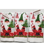 Set of 3 Kitchen Towels(15&quot;x25&quot;) SANTA GNOME WITH CHRISTMAS TREE &amp; SUGAR... - £11.72 GBP