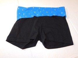 Eye Candy womens Juniors Bike Shorts Size L large black blue silver stars NWOT - $15.43