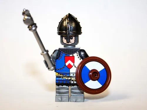 PAPBRIKS Knight Blue and White Castle soldier Minifigur Custome Rare Min... - $6.62