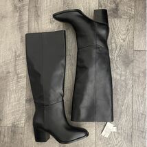 Banana Republic Women's Black Leather Block Heel Knee High Boots - $97.47