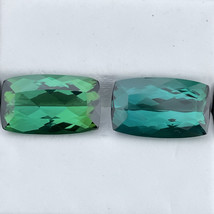 13.26 Cts Natural Green Tourmaline Pair Cushion Cut Loose Gemstone Earrings - £3,266.90 GBP