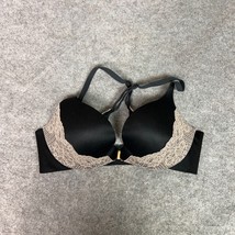 Victorias Secret Womens Bra 36C Black Beige Push Up Lace Coquette Front ... - £15.53 GBP