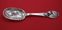 Carl Nielsen Danish Sterling Silver Berry Spoon with Strawberries in Bowl 10" - £394.39 GBP