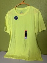 Neon Yellow Mens T-Shirt Athletic Works Tee Performance Blend Wicking Te... - $13.71