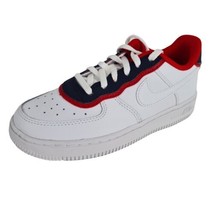 Nike Air Force 1 LV8 1 Dbl White Sneakers Boys Shoes BV1085 101 Leather Sz 2 Y - £54.56 GBP