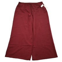 French Laundry Pants Womens 1X Plus Lounge Maroon Drawstring Pockets New - $25.72