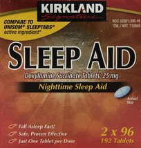 Kirkland Signature Nighttime Sleep Aid (Doxylamine Succinate 25 mg), 192 Tablets - £22.54 GBP