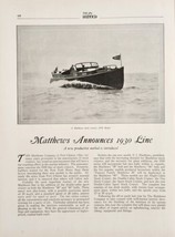 1929 Print Ad Matthews Stock Cruisers Boats for 1930 Port Clinton,Ohio - $19.78