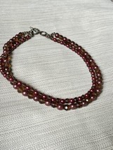 Premier Designs Beaded Necklace Red Orange Double Strand - $12.86