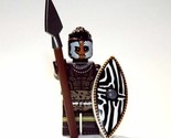 African Nubian Zulu Warrior Historic Movie Custom Minifigure - $4.30