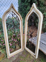 Set of 2, Mettito Famhouse Arch Wood, Distressed White, Shabby Chic, CHO... - £43.14 GBP+