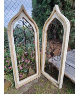 Set of 2, Mettito Famhouse Arch Wood, Distressed White, Shabby Chic, CHO... - £42.57 GBP+
