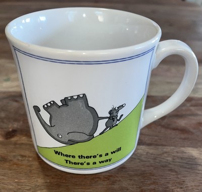 Vintage &quot;Where There&#39;s a Will, There&#39;s a Way&quot; Motivational Coffee Mug - ... - $27.77