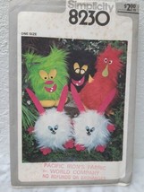 VTG 1977 Simplicity 8230 Toy Pattern Silly Funny Furry Characters Fuzzy ... - $24.70