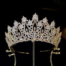 Luxury Big AAA Zirconia Bridal Crown Tiaras Hair Accessories Women Jewelry Weddi - £111.50 GBP