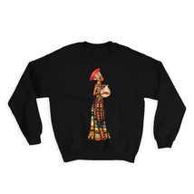 African Woman Profile Portrait : Gift Sweatshirt Ethnic Art Black Culture Ethno  - £23.28 GBP