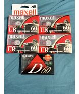 TDK Maxell 60 Min Blank Audio Cassette Tapes Lot Of 5 NEW - $356.96 MXN