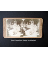 Queen&#39;s Sitting Room Windsor Castle England Stereoscope Stereoview Card  - £9.38 GBP