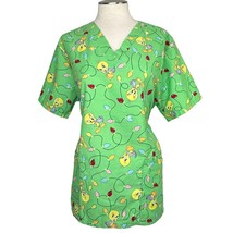 Tweety Scrub Women 2XL Scrub Shirt Christmas Holiday  Christmas Lights - £13.19 GBP