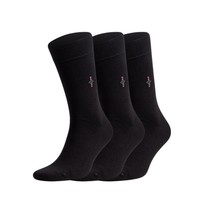 Black Bamboo Dress Socks for Men with Seamless Toe and Heel 3 Pairs - £10.24 GBP