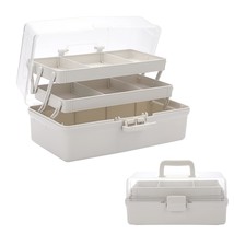 3-Layer Plastic Dividing Storage Box Craft Organizer And Storage With Adjustable - £32.86 GBP