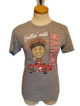 Charlie Hustle Rollin with Mahomies Gray Graphic T-Shirt Women&#39;s Size Small - £11.79 GBP
