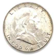 1949-D Franklin Half Dollar Choice Brilliant Uncirculated Great Strike &amp;... - $85.38