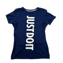 Nike Just Do It Spell Out Tee M Women&#39;s Slim Fit Navy Blue T-Shirt 100% ... - £7.14 GBP