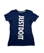 Nike Just Do It Spell Out Tee M Women&#39;s Slim Fit Navy Blue T-Shirt 100% ... - £7.03 GBP