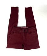 Articles of Society Maroon Skinny Jeans Sz. 26 Stretch Raw Edge Hem - $461.34 MXN